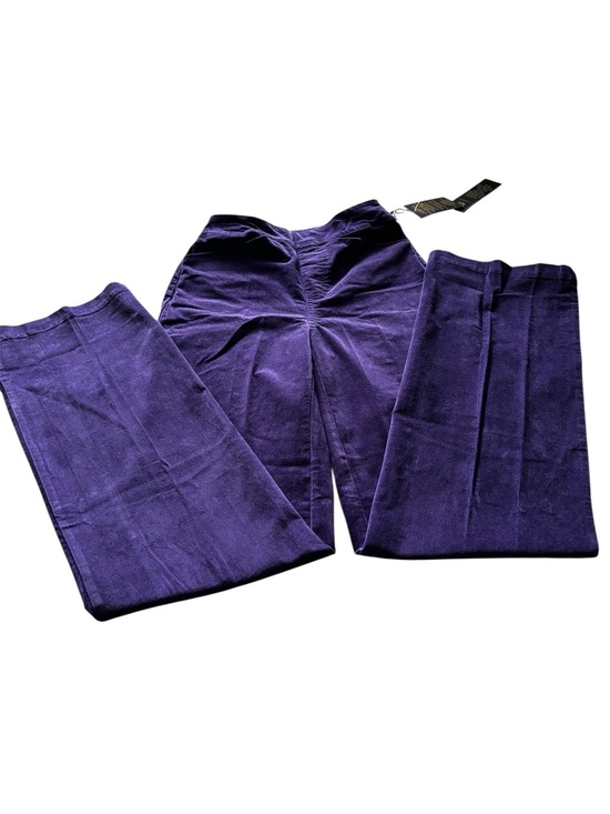 DG2 by Diane Gilman Pants - DG2 by Diane Gilman Velvet Purple Straight-Leg Pants